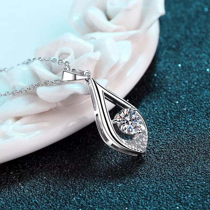Halskette aus 925er-Sterlingsilber mit Zircom für Damen, 18 Karat vergoldet, Schmuckanhänger, Geburtstagsgeschenk, Schmuck, Geschenk, Neu, N52140