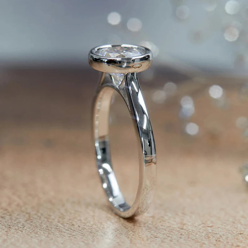 Huitan einfache runde weiße cz Ringe für Frauen Ewigkeit Hochzeit Verlobung bänder Zubehör Temperament eleganten weiblichen Schmuck