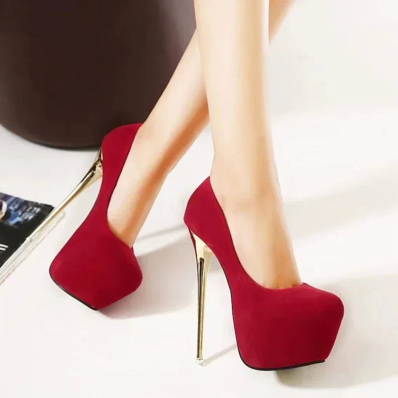 Modische neue Damenschuhe mit runder Spitze, bequem, mit schmalem Absatz, sexy und elegant, superhohe Absätze, Party-High-Heels