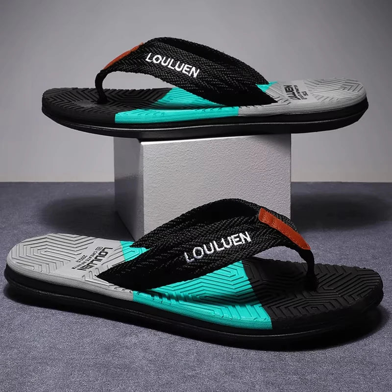 Hochwertige Herren-Flip-Flops für den Sommer, Strand-Flip-Flops, Modische Atmungsaktive Casual-Strandpantoffeln für Herren, Sommer-Outdoor-Schuhe