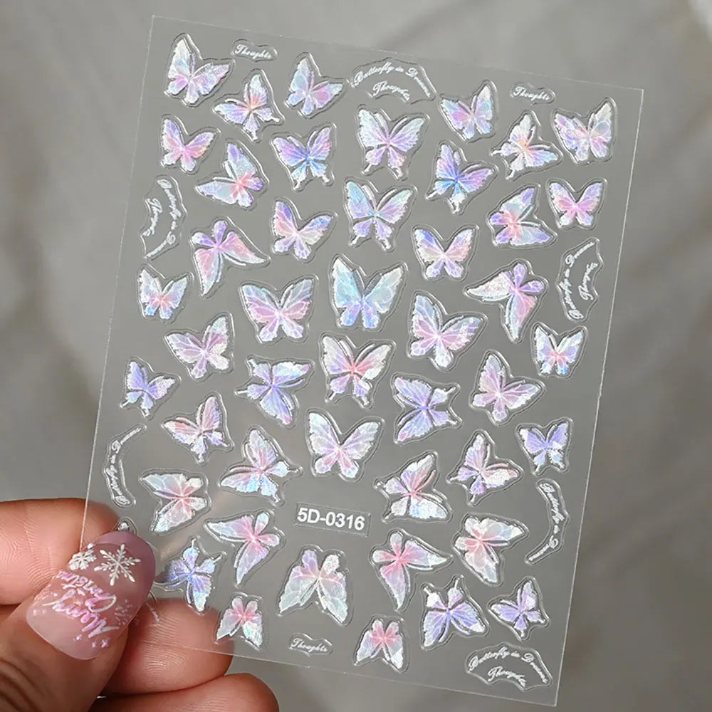 5d exquisite Gänseblümchen Nagel Aufkleber 1 Blatt bunte Blumen Nagel Aufkleber 8*10cm selbst klebende luxuriöse Gänseblümchen Nail Art Aufkleber Dekor 9 #