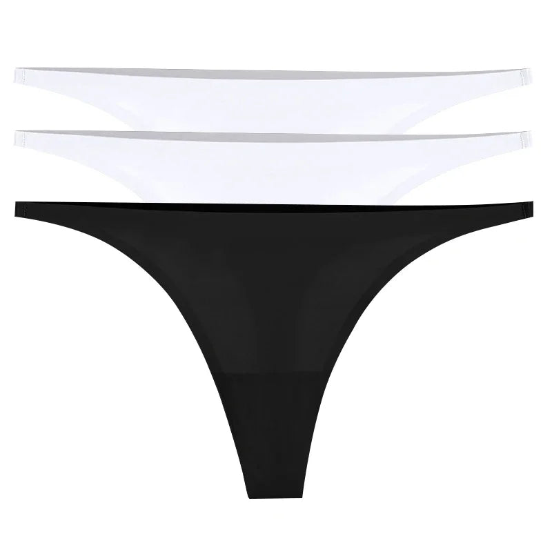 1/3/6Pcs Eis Seide Nahtlose Tangas Höschen für Frauen Sexy V-Taille G-String Bikini Weibliche weiche Atmungsaktive Unterwäsche