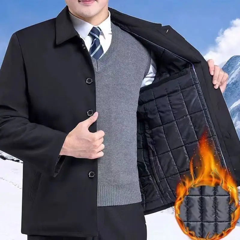 Dicke Fleece Warme Herren Winterjacke Winddicht Herren Wintermantel Fleece Blazer Herren Herbst Windschutz Casual Business Mantel L-3XL