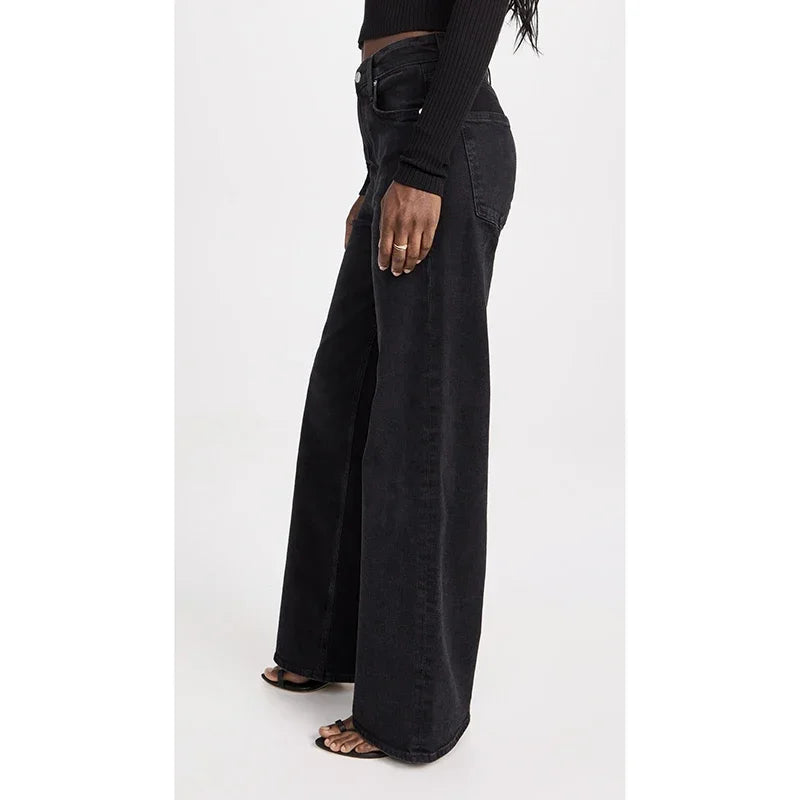 2025 Dame Chic Mode Gerade Bein Jeans Frauen Slim Fit Stretch Hohe Taille Denim Hosen Weibliche Retro Rosa Beige Günstige Hosen
