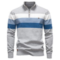 AIOPESON Herren Patchwork Pullover Pullover Baumwolle Casual Zipper Mock Neck Pullover für Männer Neue Winter Mode Warme Pullover für Männer