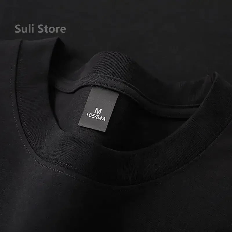 600 g robustes Baumwoll-Kurzarm-T-Shirt für Herren, modisches, verdicktes Kurzarm-T-Shirt aus reiner Baumwolle mit halben Ärmeln