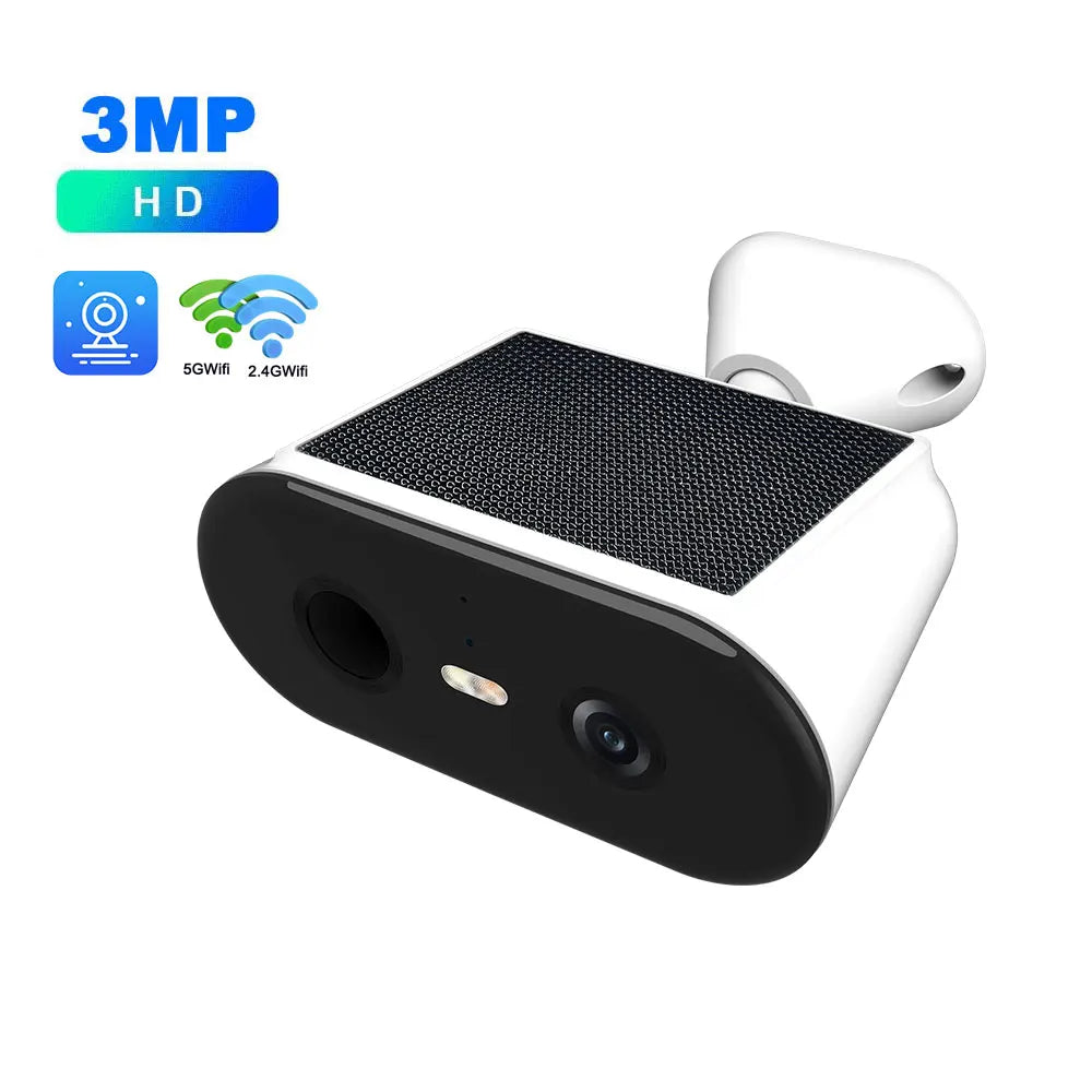 2K Solar-Überwachungskamera für den Außenbereich, kabellos, 2,4 G und 5 GHz, WLAN-IP-Kamera, 5 MP HD, integrierter Akku, Videoüberwachung, lange Standby-Zeit