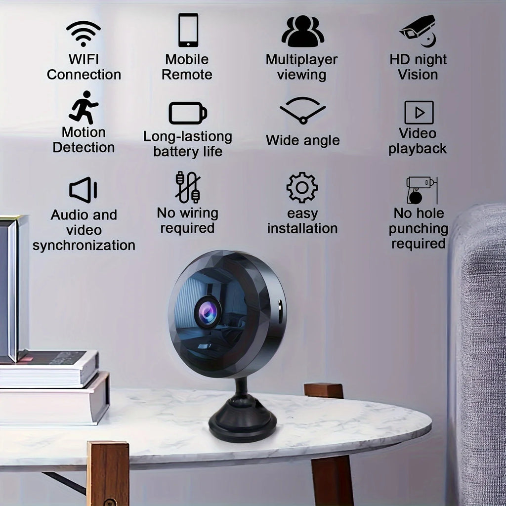 2026 Mini WLAN-Kamera 4K HD Kabellose Sicherheitskamera mit Sprach- und Videoüberwachung, Nachtsicht-Camcorder