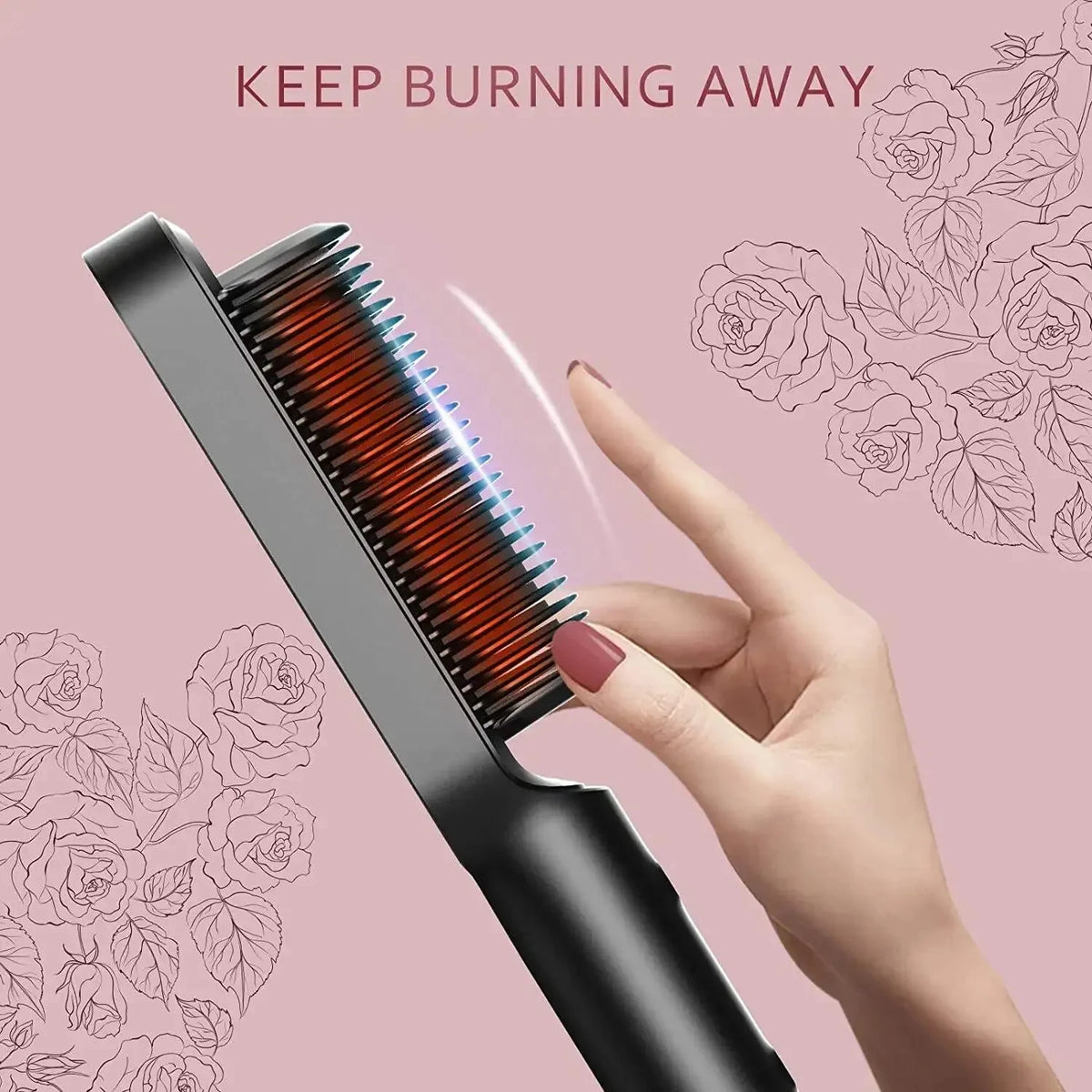 Negativ-Ionen-Kamm für glattes Haar, beschädigt das Haar nicht. Gerader Brettclip für zu Hause, gerades Dual-Use-Anti-Verbrühungs-Werkzeug für glattes Haar