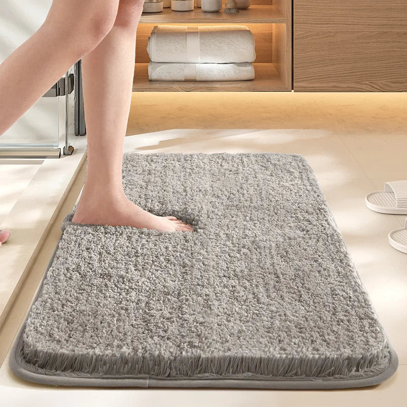 Antibakterielle Wasserabsorbierende Badematte Rutschfester Bodenteppich für Badezimmer Trocknung und Haushalt Fußabwischmatte Einfarbiger Teppich