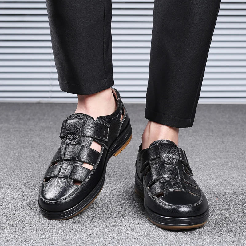 Herren-Slipper mit Aussparungen, Sommerliche Bequeme Atmungsaktive Lochschuhe, Rutschfest für Outdoor & Autofahren-XH9608